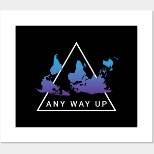 Any Way Up Upside Down Map Posters and Art